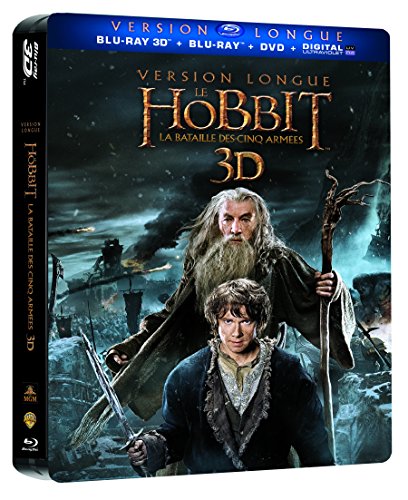 Le Hobbit : La bataille des cinq armées (Version Longue) [Steelbook(TM) : Edition limitée - Blu-ray 3D + Blu-ray + DVD]