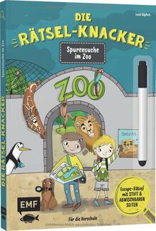 Die Rätsel-Knacker – Spurensuche im Zoo (Buch mit abwischbarem Stift): Escape-Rätsel für die Vorschule