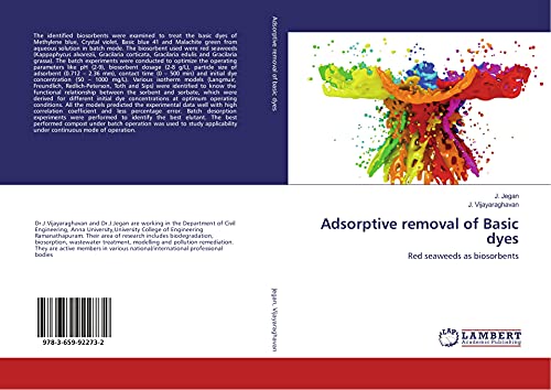 Adsorptive removal of Basic dyes: Red seaweeds as biosorbents