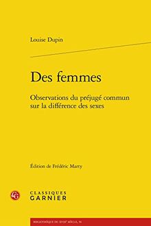 Des femmes : observations du préjugé commun sur la différence des sexes