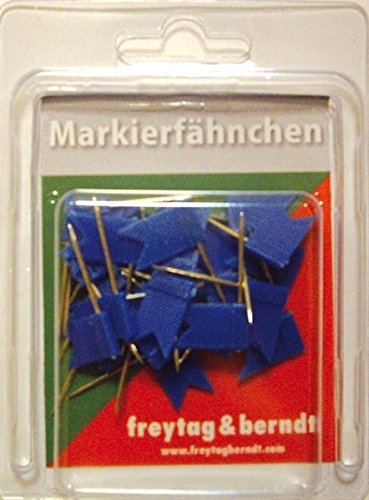 Freytag-Berndt Fähnchen, Pin Fähnchen blau, 30 Stk. Packung, 32 mm Stecklänge (freytag & berndt Bücher + Specials)