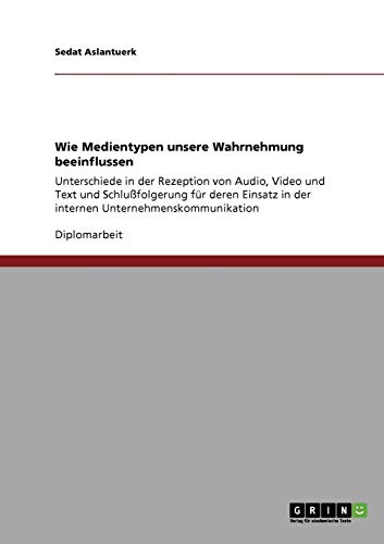 Wie Medientypen unsere Wahrnehmung beeinflussen: Unterschiede in der Rezeption von Audio, Video und Text und Schlußfolgerung für deren Einsatz in der internen Unternehmenskommunikation