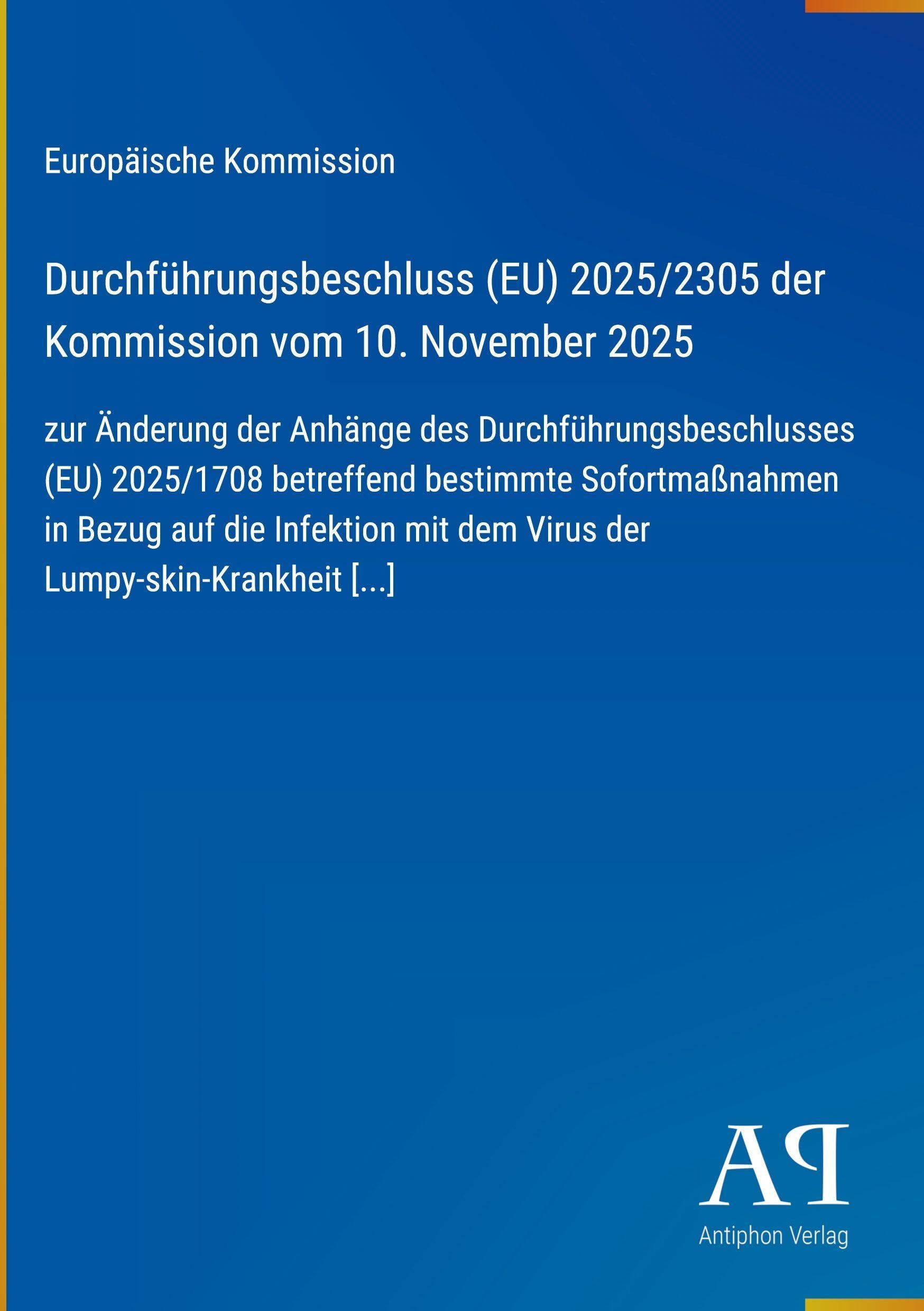 Durchführungsbeschluss (EU) 2025/2305 der Kommission vom 10. November 2025