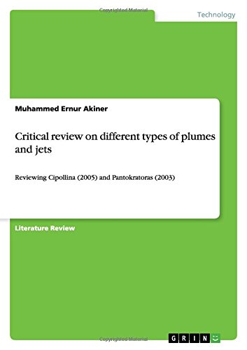 Critical review on different types of plumes and jets: Reviewing Cipollina (2005) and Pantokratoras (2003)