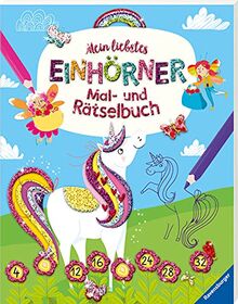 Mein liebstes Einhörner-Mal- und Rätselbuch