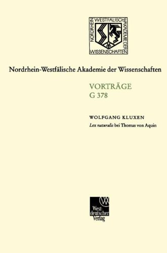 Lex naturalis bei Thomas von Aquin (Nordrhein-Westfälische Akademie der Wissenschaften) (German Edition)