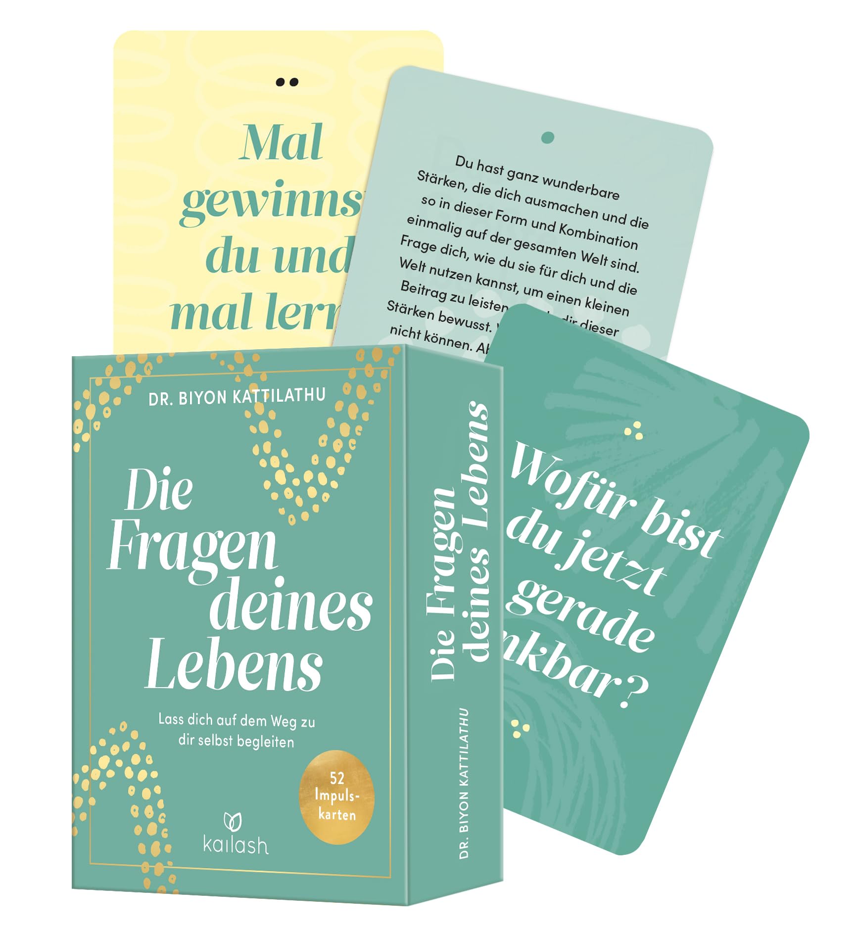 Die Fragen deines Lebens – Das Kartenset: 52 Impulse, die dich auf dem Weg zu dir selbst begleiten - Reflexionen für die großen Themen des Lebens - von Bestsellerautor Biyon Kattilathu