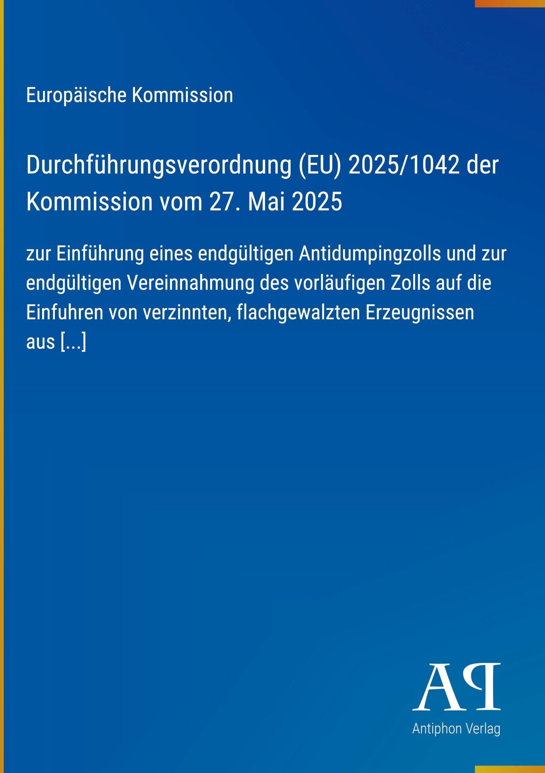 Durchführungsverordnung (EU) 2025/1042 der Kommission vom 27. Mai 2025