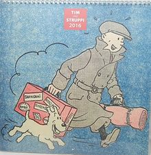 TINTIN Tim und Struppi Kalender 2016 30x30 Englisch groß