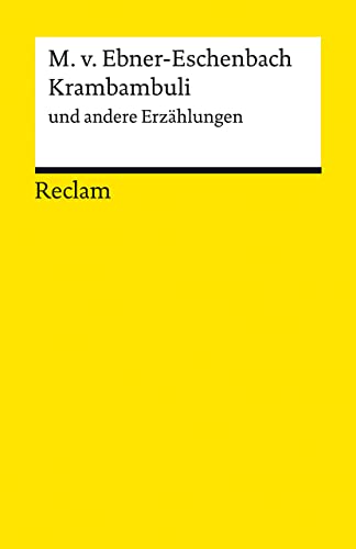 Krambambuli und andere Erzählungen - Marie von Ebner-Eschenbach Kartoniert (TB)