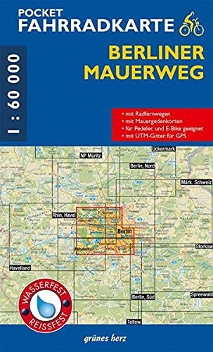 Pocket-Fahrradkarte Berliner Mauerweg: Maßstab 1:60.000. Wasser- und reißfest. (Fahrradkarten)