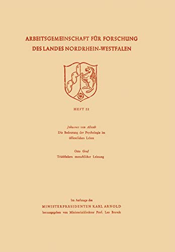 Arbeitsgemeinschaft für Forschung des Landes Nordrhein-Westfalen: Heft 22 (German Edition)