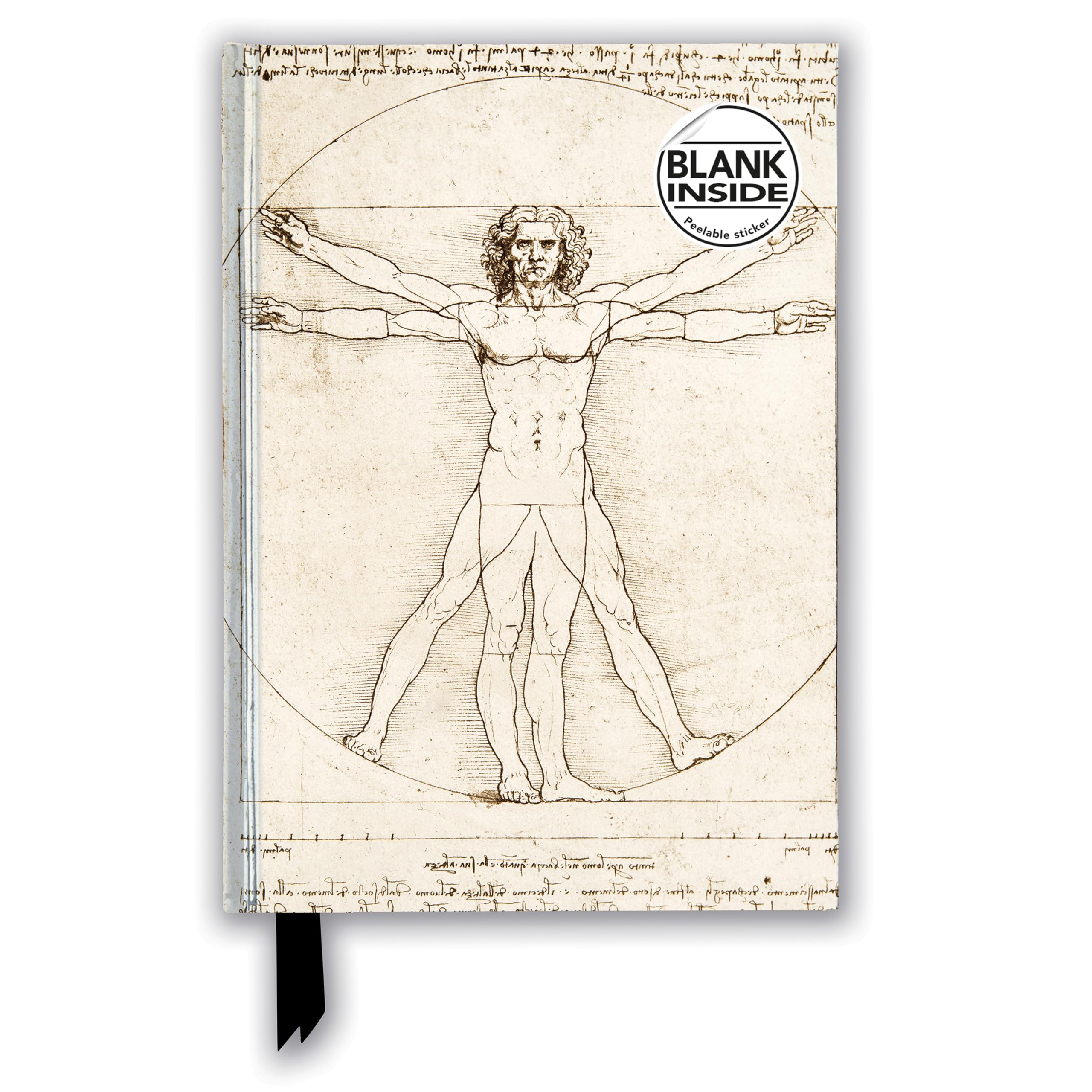 Leonardo Da Vinci - Vitruvian Man Foiled Journal (Flame Tree Blank Notebooks): Unser hochwertiges Blankbook mit festem, künstlerisch geprägtem Einband (Premium Notizbuch DIN A 5 mit Magnetverschluss)