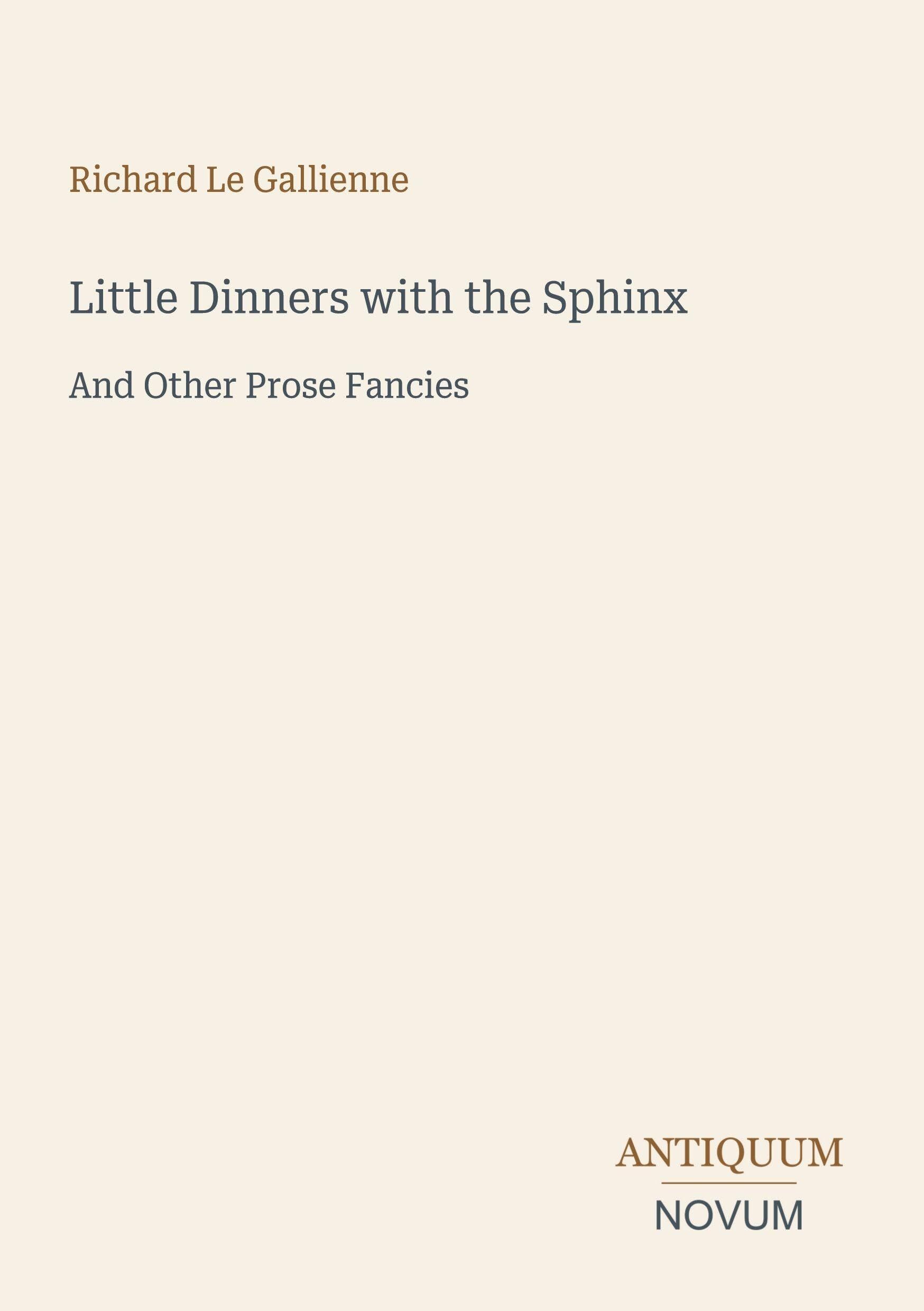 Little Dinners with the Sphinx