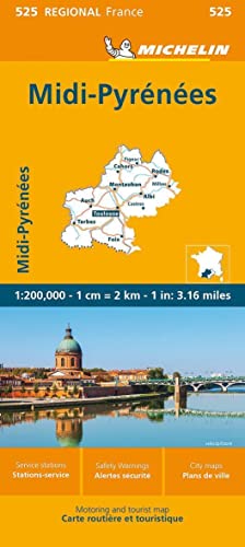Michelin Midi-Pyrenees: Straßen- und Tourismuskarte 1:200.000 (MICHELIN Regionalkarten)