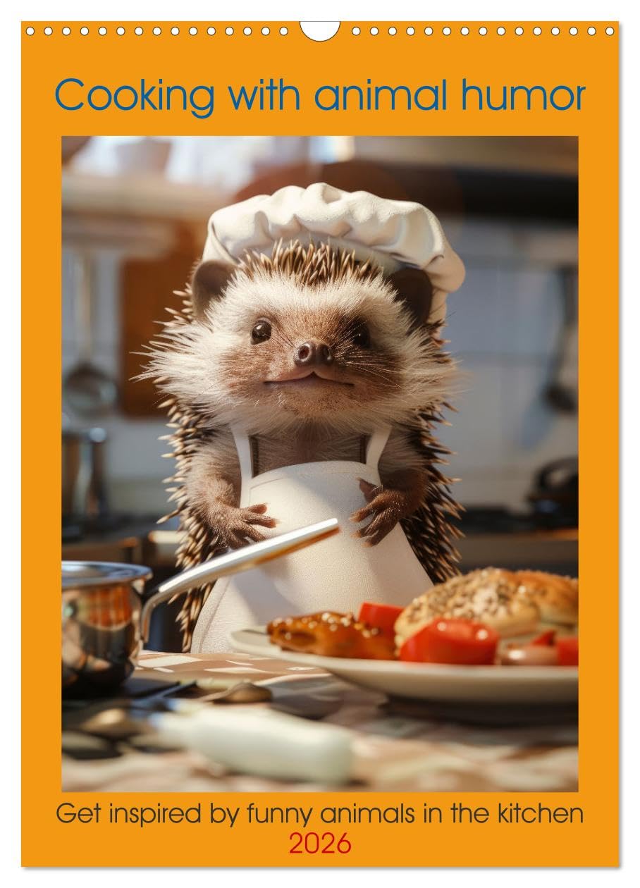 Cooking with animal humor (Wall Calendar 2026 DIN A3 portrait), CALVENDO 12 Month Wall Calendar: Get inspired by funny animals in the kitchen