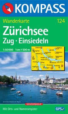 Zürichsee - Zug - Einsiedeln 1 : 50 000: Wanderkarte mit Orts- und Namensregister. GPS-geeignet