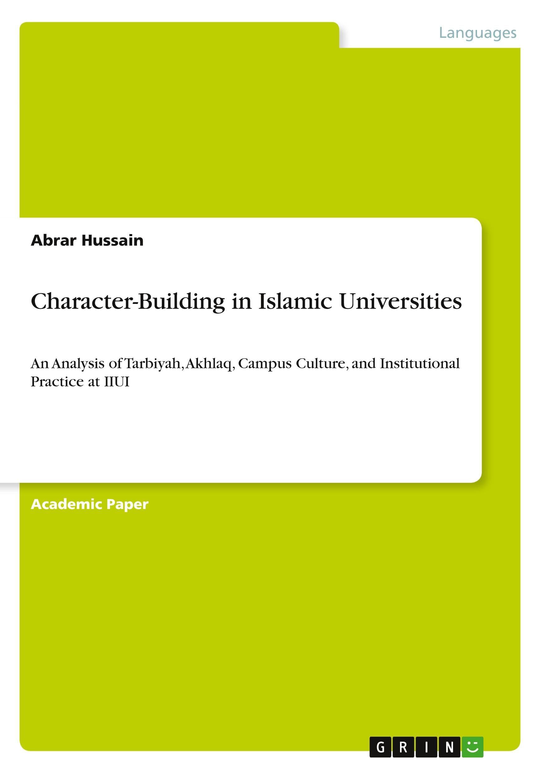 Character-Building in Islamic Universities