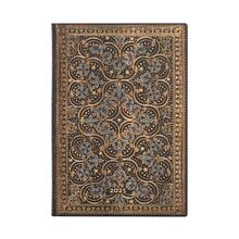Paperblanks 12-Monatskalender Softcover Flexi 2025, Restauration, Midi, Horizontal, Elastikband-Verschluss