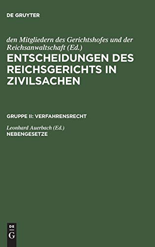 Nebengesetze: Anfechtungsgesetz. Vergleichsordnung. Gerichtsverfassungsgesetz. Rechtsanwaltsordnung. Rechtsanwaltsgebührenordnung. ... in Zivilsachen. Verfahrensrecht)