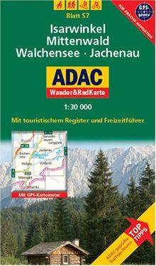 ADAC Wander- & RadKarte 57 Mittenwald 1 : 30 000: Alpen / Voralpen. GPS-genau. Mit touristischem Register und Freizeitführer