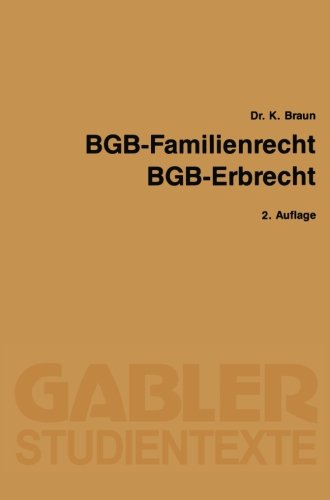 Bgb - Familienrecht, Bgb - Erbrecht (Gabler-Studientexte)