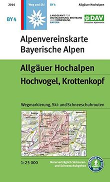 Allgäuer Hochalpen, Hochvogel, Krottenkopf: Wegmarkierung, Ski- und Schneeschuhrouten