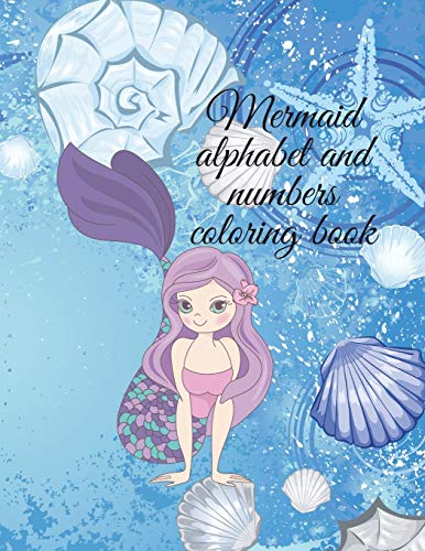 Mermaid alphabet and numbers coloring book