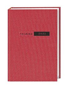 Terminer A6 2022 rot mit strukturiertem, flexiblen Umschlag - Kalenderbuch - Taschenkalender - Wochenplaner - Organzier mit 152 Seiten, Lesebändchen - 11,5 x 16,3 cm