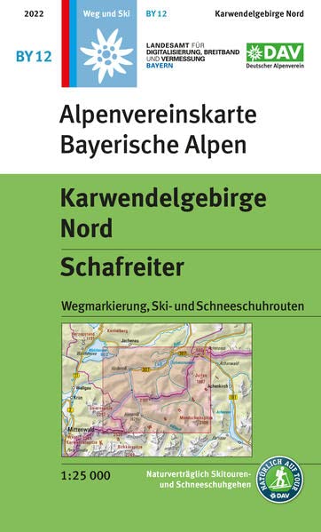 Karwendelgebirge Nord, Schafreiter: Wegmarkierung, Ski- und Schneeschuhrouten (Alpenvereinskarten)
