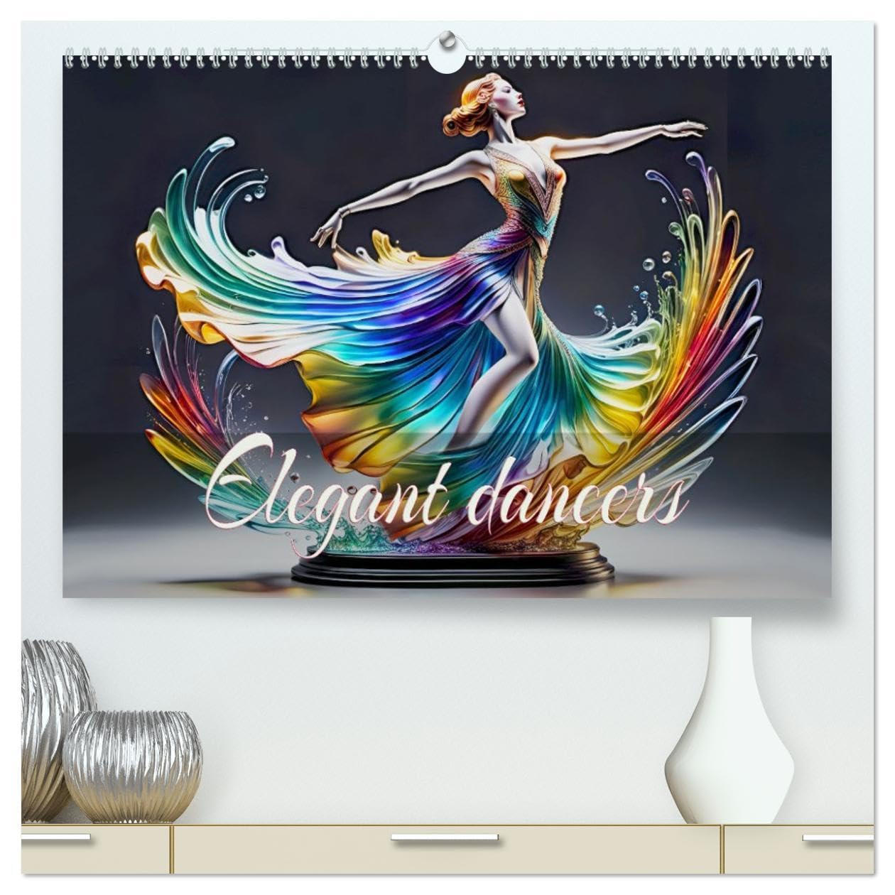 Elegant dancers (High Quality Premium Wall Calendar 2026 DIN A2 landscape),CALVENDO 12 Month Wall Calendar: Elegant dancers made of glass, created with AI.