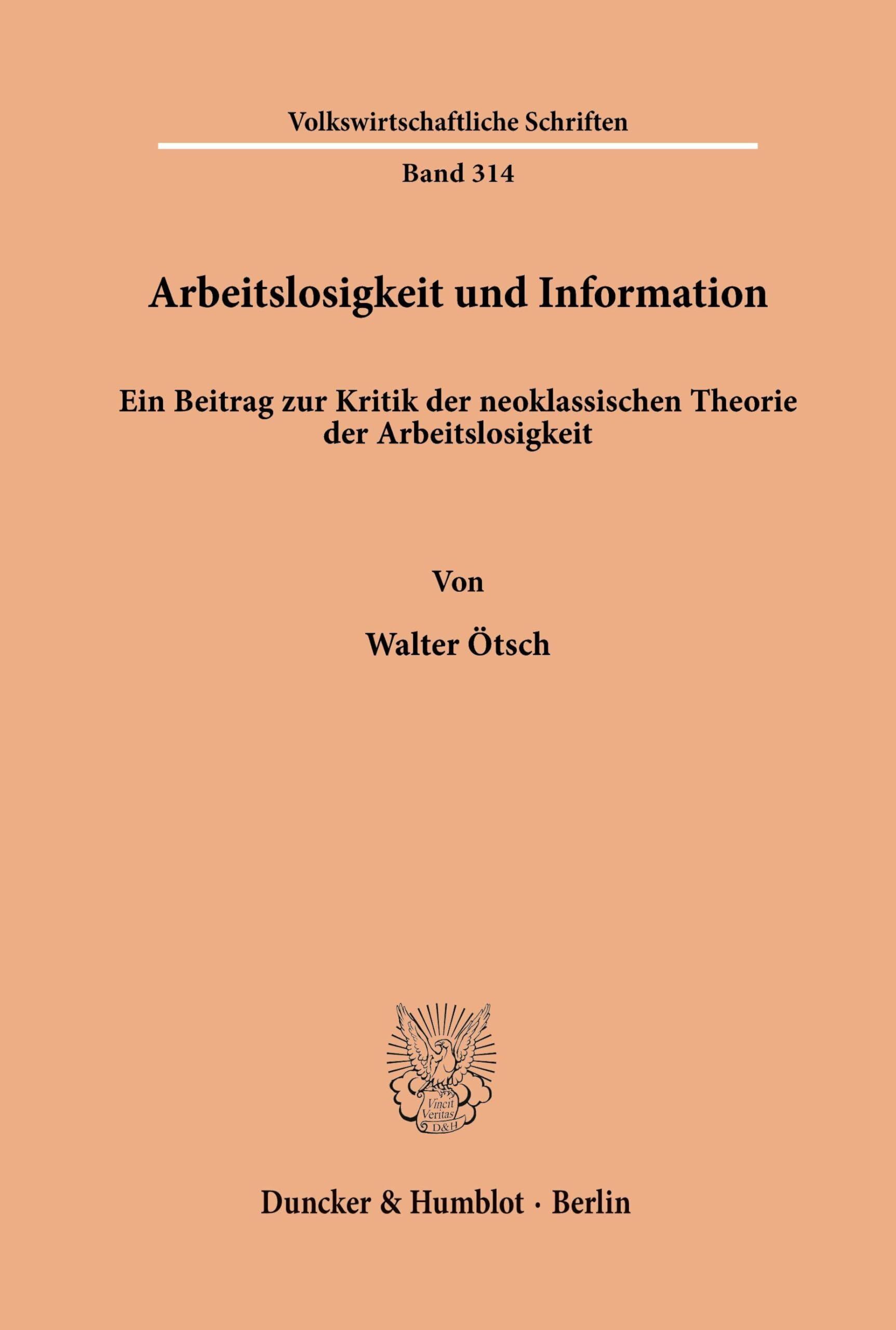 Arbeitslosigkeit und Information.