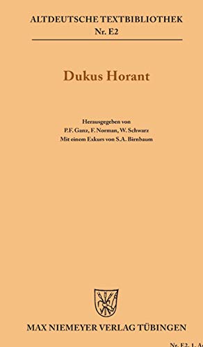Dukus Horant (Altdeutsche Textbibliothek/Ergänzungsreihe, 2, Band 2)