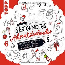 Der Sketchnotes Adventskalender: Der Block mit 24 Seiten zum Öffnen, Sketchen, Ausschneiden & Rätseln