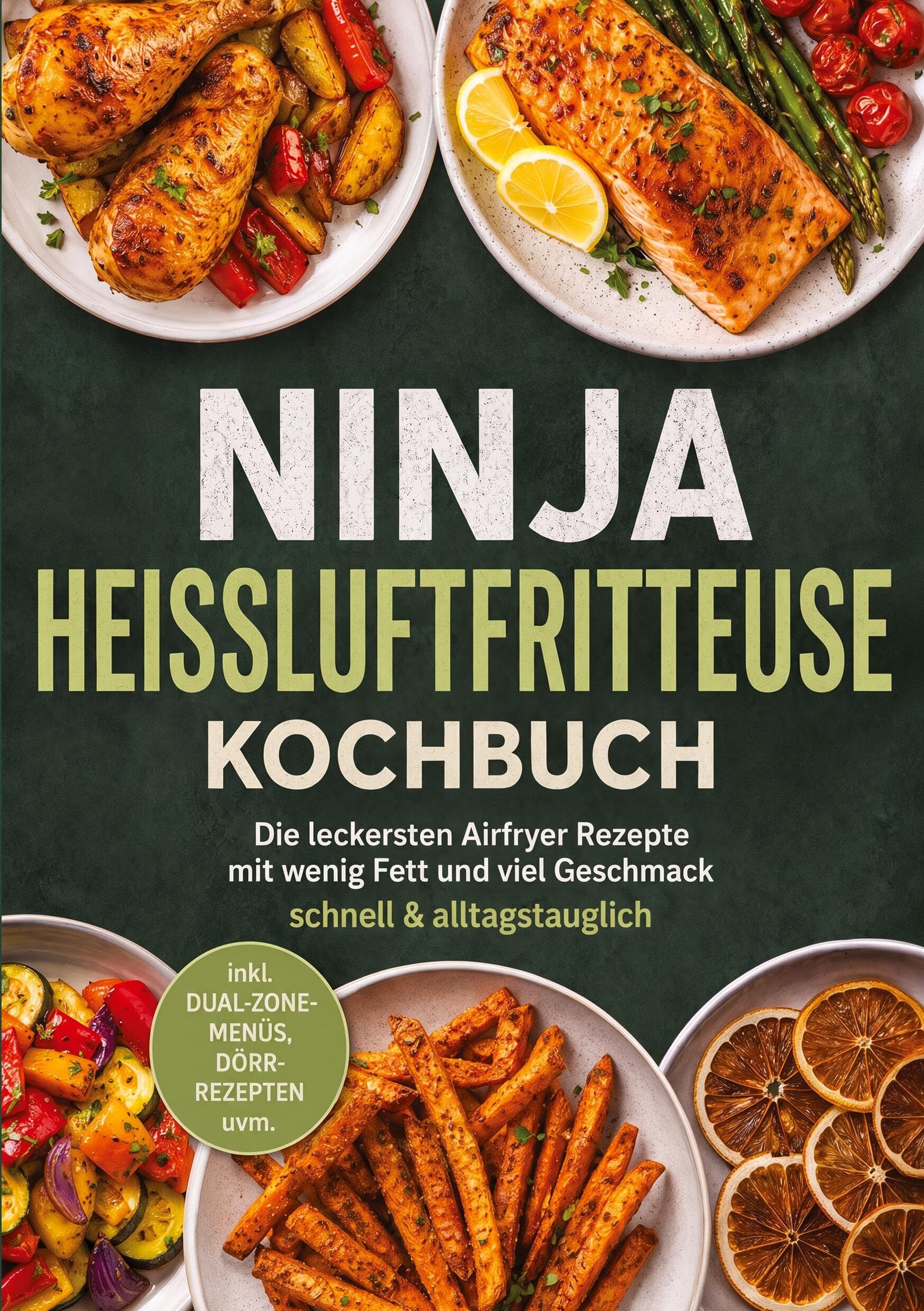 Ninja Heißluftfritteuse Kochbuch: Die leckersten Airfryer Rezepte mit wenig Fett und viel Geschmack - schnell & alltagstauglich - inkl. Dual-Zone-Menüs, Dörr-Rezepten uvm.