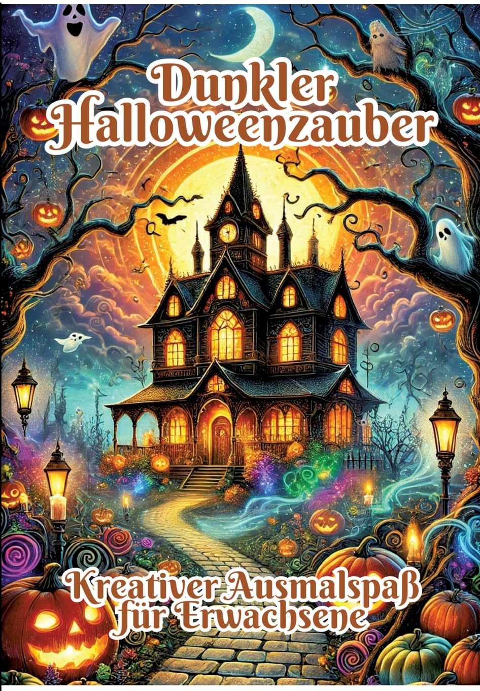 Dunkler Halloweenzauber: Kreativer Ausmalspaß für Erwachsene