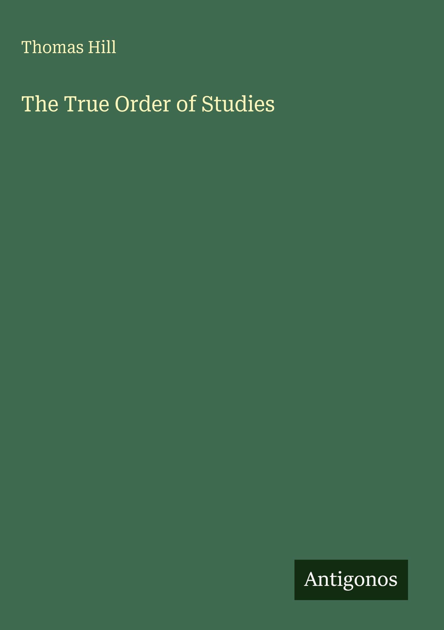 The True Order of Studies