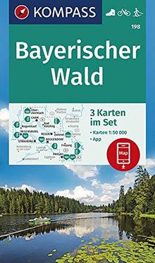 Bayerischer Wald: 3 Wanderkarten 1:50000 im Set inklusive Karte zur offline Verwendung in der KOMPASS-App. Fahrradfahren. Skitouren. (KOMPASS-Wanderkarten, Band 198)