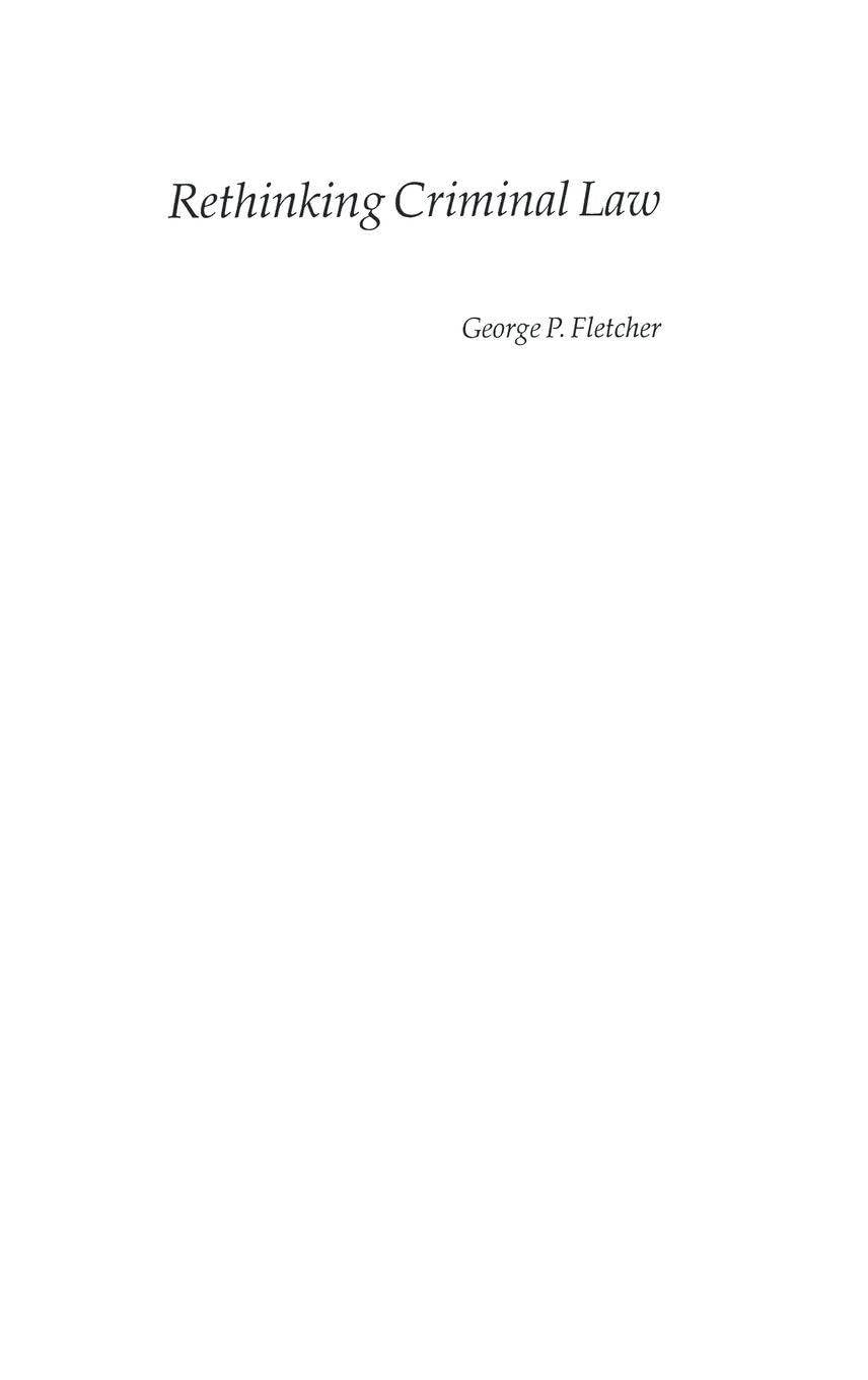Rethinking Criminal Law