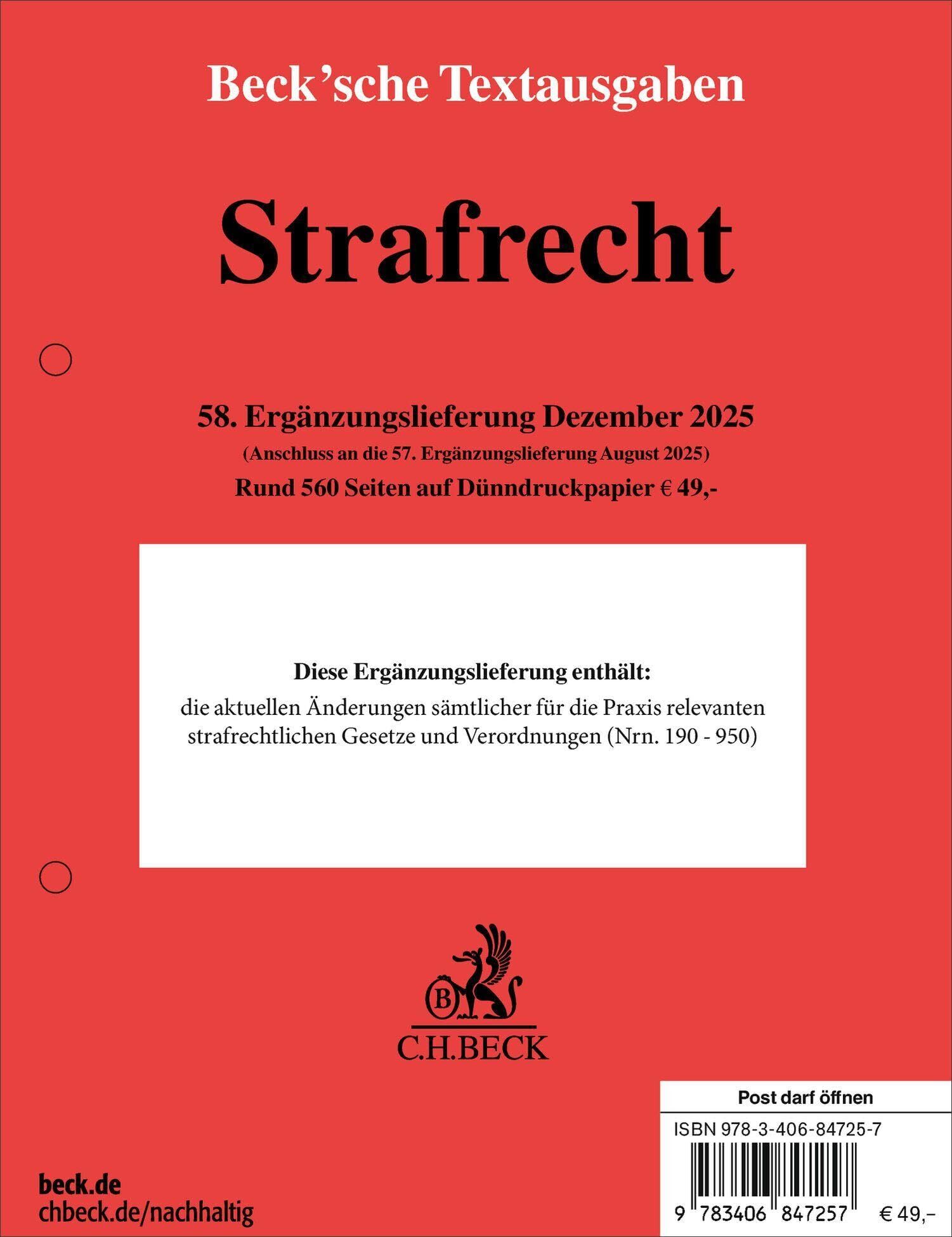 Strafrecht 57. Ergänzungslieferung