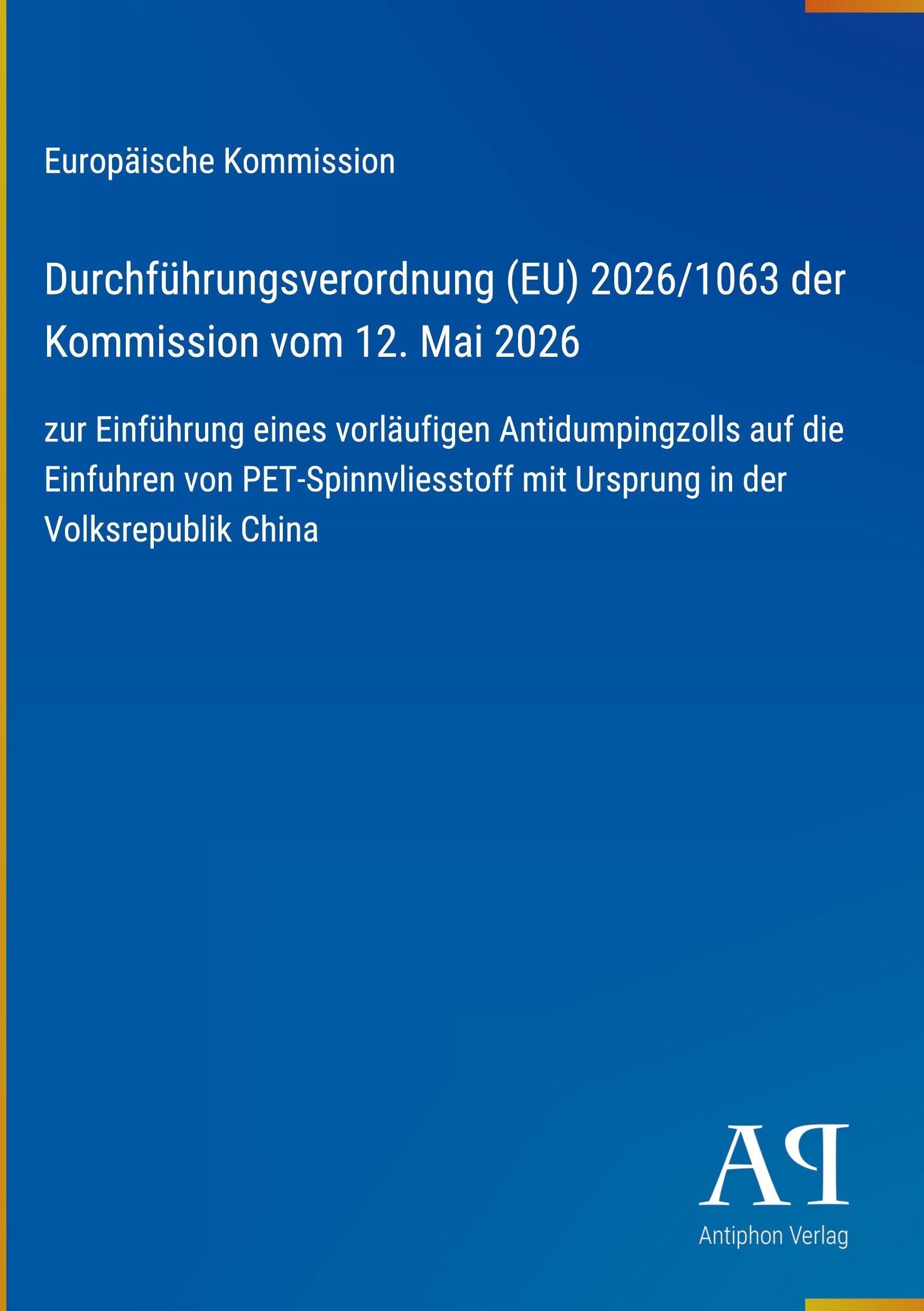 Durchführungsverordnung (EU) 2026/1063 der Kommission vom 12. Mai 2026