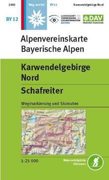 Karwendelgebirge Nord, Schafreiter: Topographische Karte 1:25.000 mit Wegmarkierungen und Skirouten (Alpenvereinskarten)