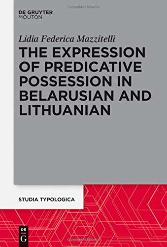 The Expression of Predicative Possession: A Comparative Study of Belarusian and Lithuanian (Studia Typologica, Band 18)
