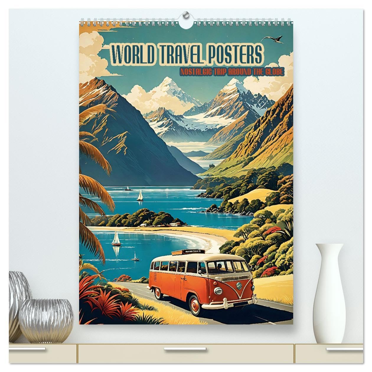 World Travel Posters - Nostalgic Trip Around the Globe (High Quality Premium Wall Calendar 2026 DIN A2 portrait),CALVENDO 12 Month Wall Calendar: ... of historical travel posters in vintage style