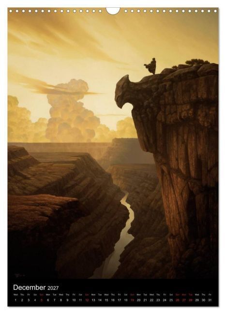 INNERSCAPES Fantasy Paintings by Christophe Vacher (Wall Calendar 2027 DIN A3 portrait), CALVENDO 12 Month Wall Calendar