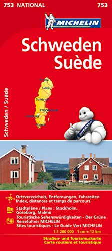 Michelin Schweden: Straßen- und Tourismuskarte (Michelin Nationalkarte)