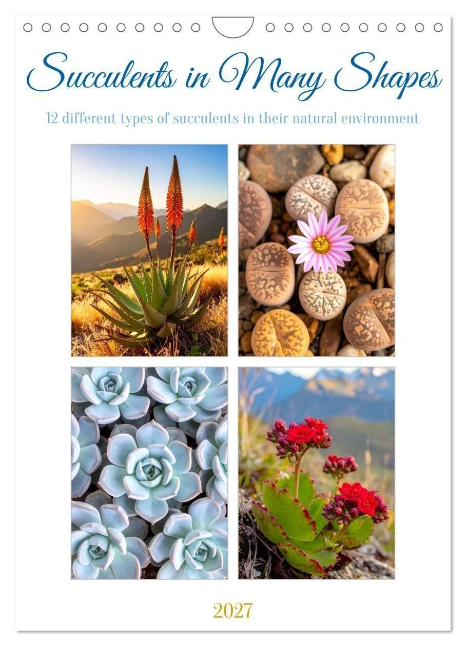 Succulents in Many Shapes (Wall Calendar 2027 DIN A4 portrait), CALVENDO 12 Month Wall Calendar