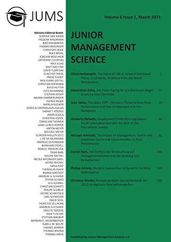 Junior Management Science, Volume 6, Issue 1, March 2021