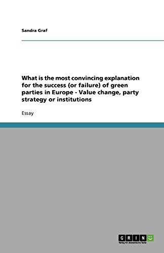 What is the most convincing explanation for the success (or failure) of green parties in Europe - Value change, party strategy or institutions