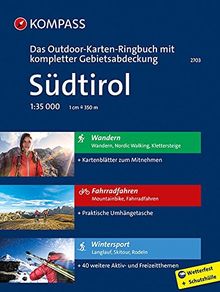 Südtirol: 3 in 1: Das KOMPASS-Outdoor-Karten Ringbuch mit kompletter Gebietsabdeckung 1:35000